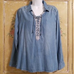 Reba tencel denim shirt- 70's remake?